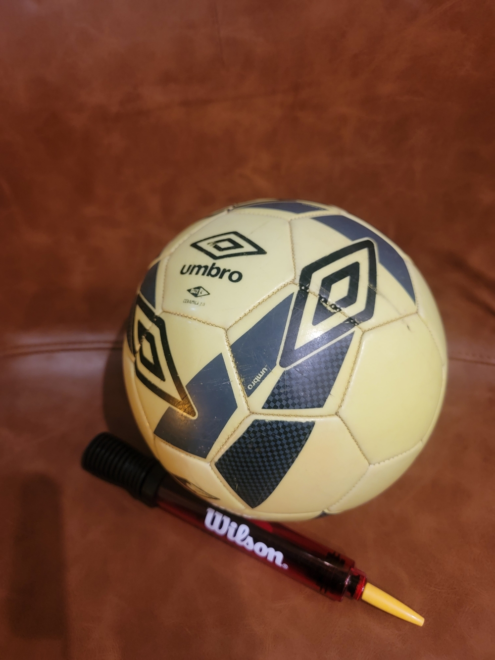 Umbro Yellow & Navy Soccer Ball